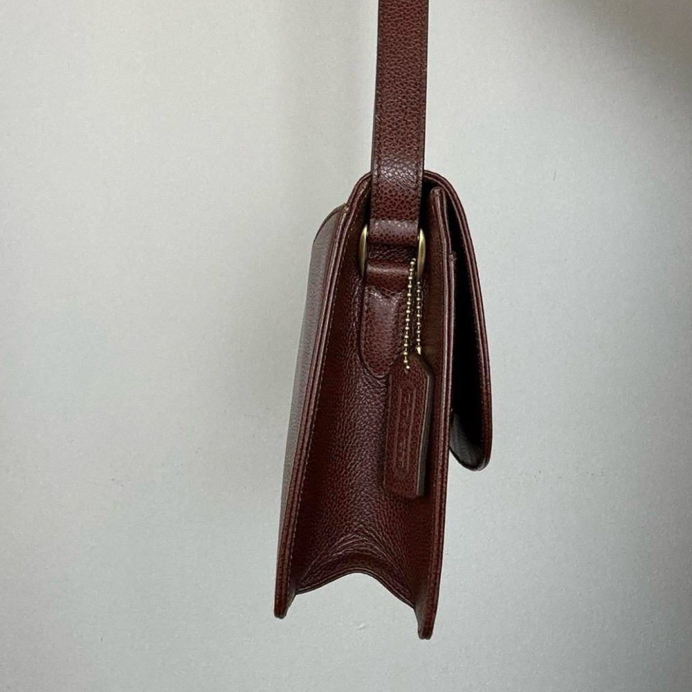 Vintage Coach Madison Royalton Pebbled Leather Maple Brown turn lock ITALY - Picture 3 of 7